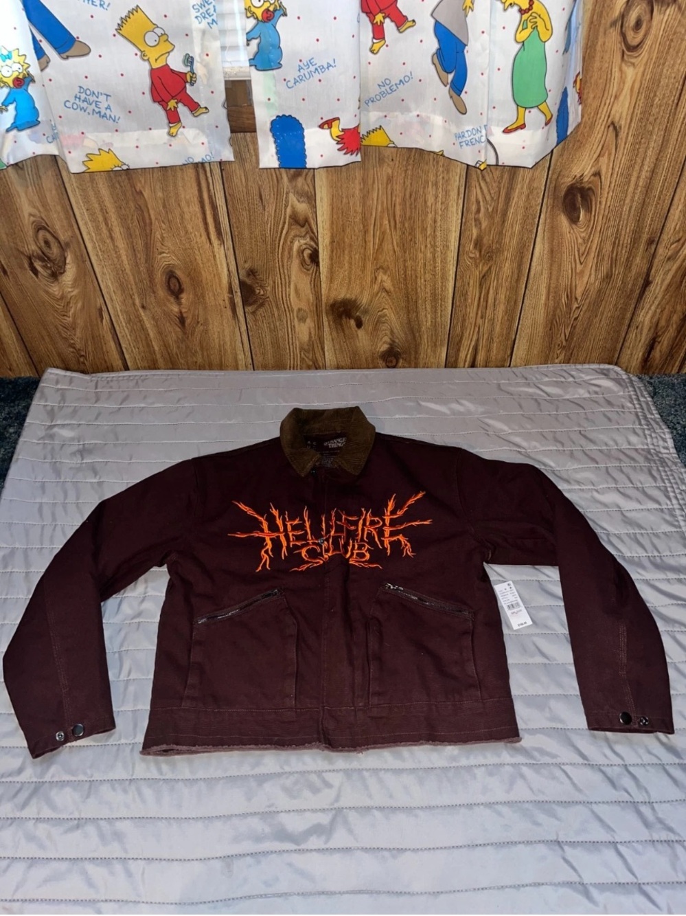 Pac Sun Stranger Things Hellfire Club Garage Jacket Small NWT